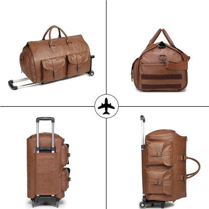 Garment Bag with Wheels for Convertible Suit Travel Storage