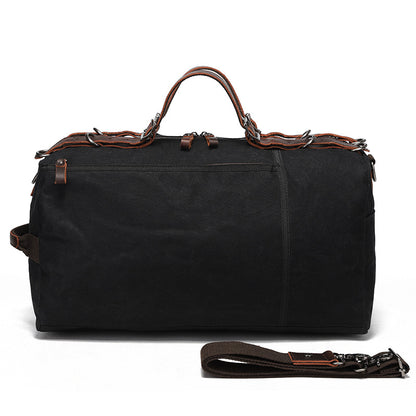Canvas Duffle Bag with Washed Finish and Top-Grain Cowhide Leather 3