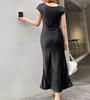 Bias Cut Satin Silk Long Dress Women Summer Maxi Triacetate
