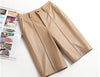 Women Mid Length Real Leather Shorts