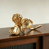 Gold Iris Flower Taper Candle Holder with Sculptural Petal Design