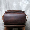 Retro leather backpack for men 15 inch laptop
