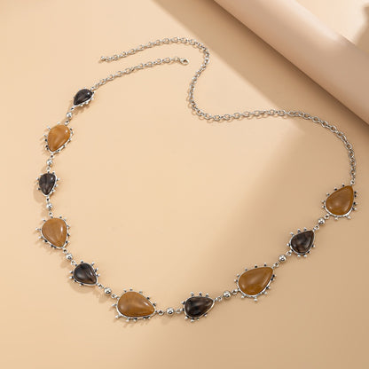 Women’s Brown Teardrop Resin Waist Chain