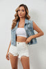 cropped denim vest women