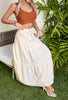 long pleated skirt Ruffle Hem Knot