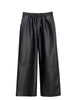 Women High Waisted Genuine Leather Straight Leg Pants