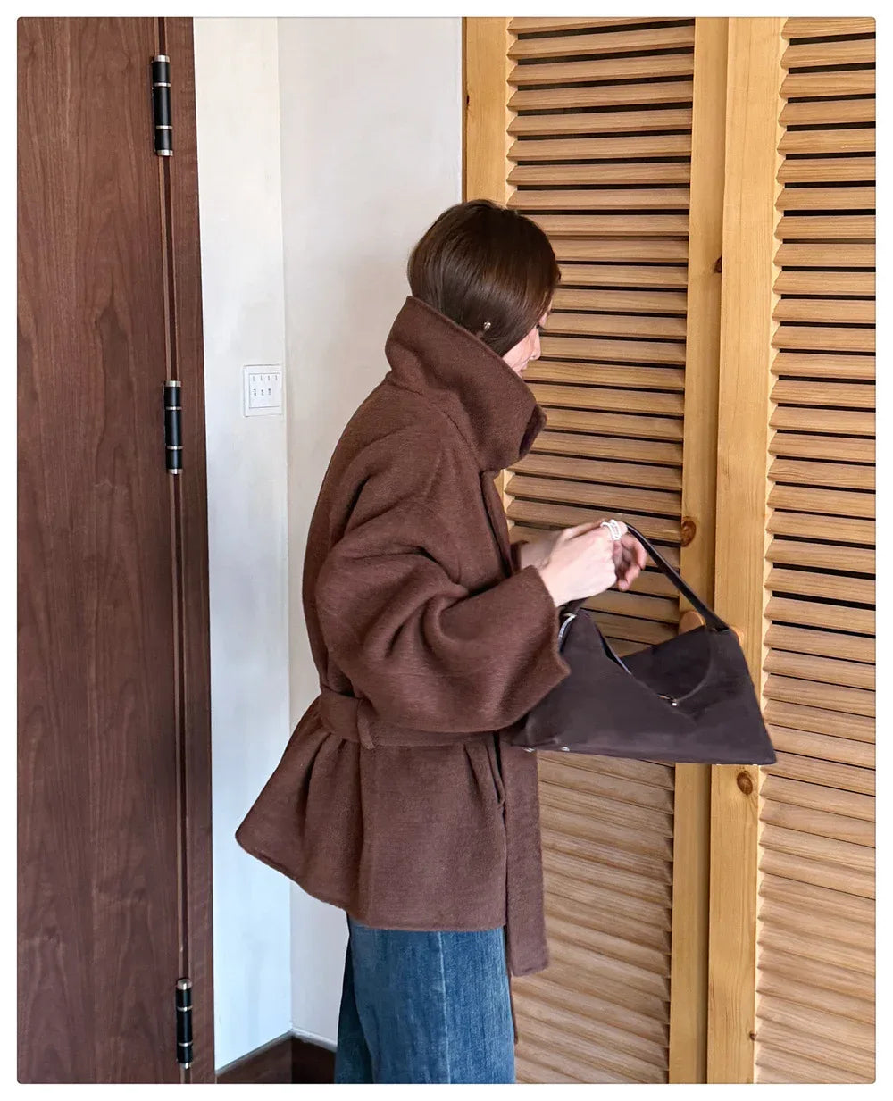 Short Double-Sided Hand-Sewn Wool Coat