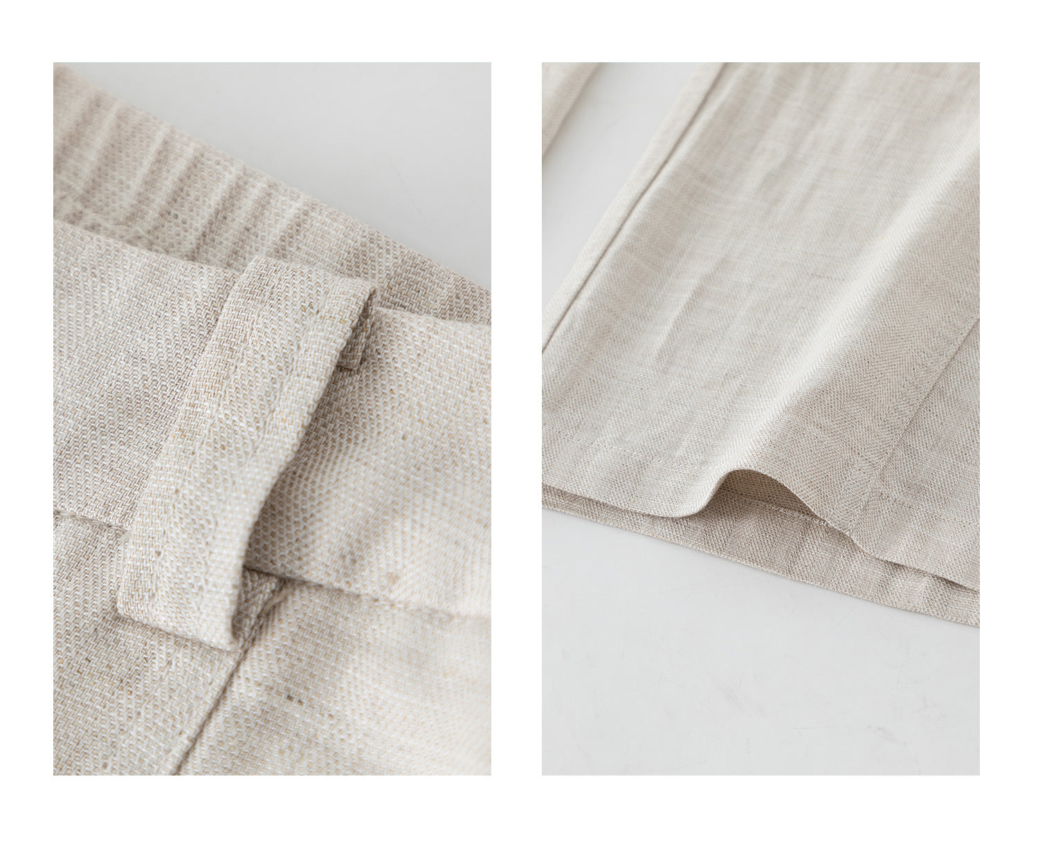 Natural beige wide leg trousers for warm days