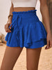 Ruffle Hem Smocked High Waist Skort for Women