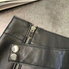 Women’s Leather Mini Skirt High Waist A-line