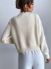 Women’s Knitted Cardigan and Crop Top Set with Embroidery