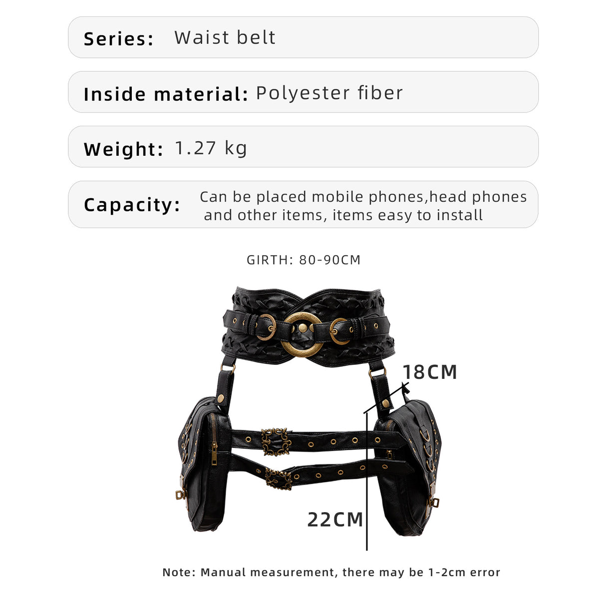 Waist Bag for Women with Double Side Pouches