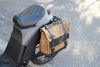 Motorcycle Pannier Bag in Waxed Canvas with Genuine Leather Trim
