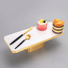 Rectangular Marble Metal Fruit Plate with Gold Base