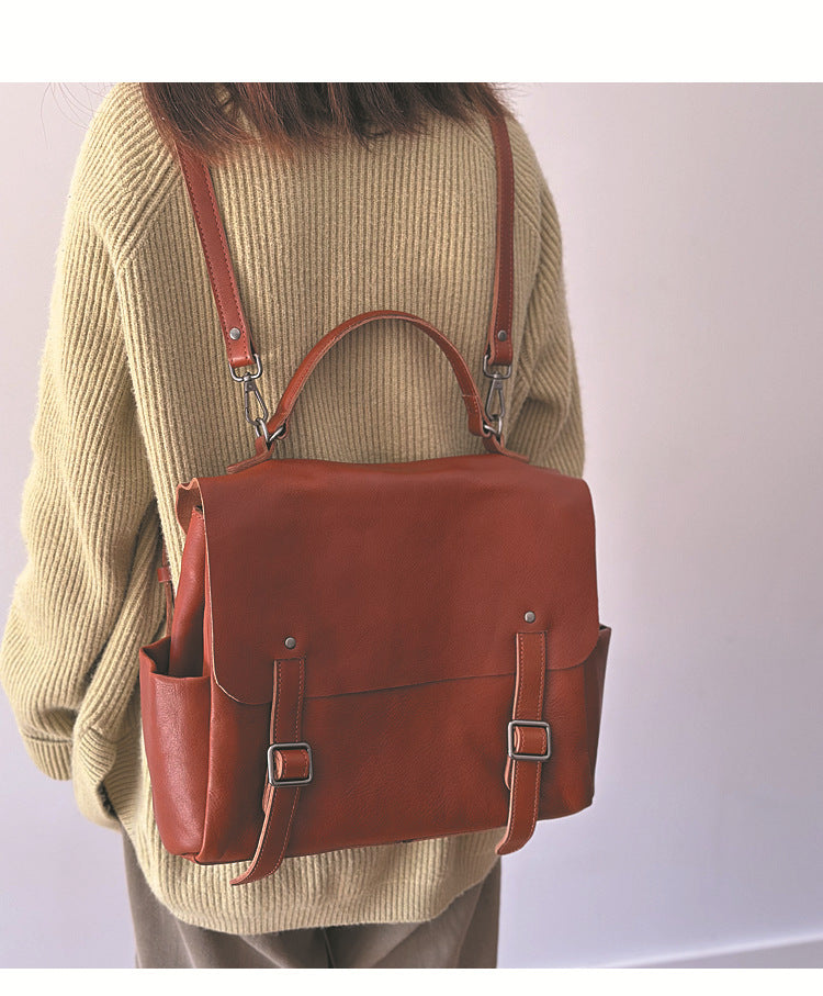 Leather Backpack Women Commuter Shoulder Bag