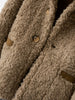 Women's Wool Coat Reversible Brown Suede-Look Winter Jacket