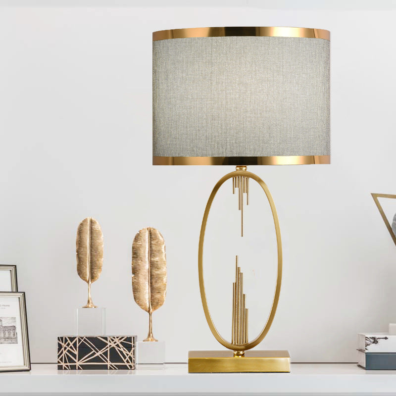 Modern scandinavian oval metal table lamp