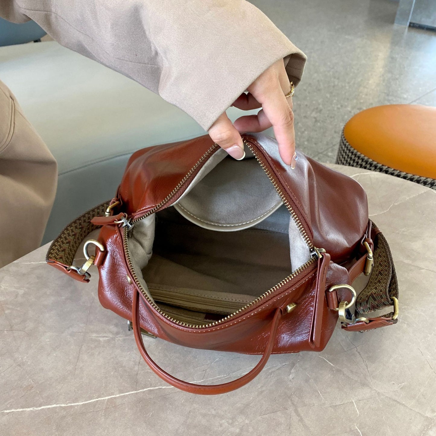 Women Leather Dumpling Crossbody Bag