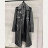 Women’s Genuine Leather Long Trench Jacket