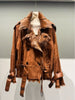 Women’s Real Suede Fur Collar Jacket Double-Breasted