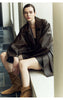 Women’s Oversized Leather Bomber Jacket Moto Trench Coat