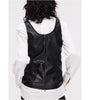 Women Genuine Leather Vest Biker Layered Tank