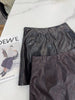 Women’s Leather Mini Skirt High Waist Oil Wax A-Line