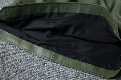 Genuine Leather Skirt High Waisted Short Mini Skirt