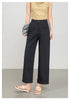 High waisted cropped pants women with rolled cuffs