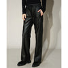 Women’s Genuine Leather Trousers High Waisted Wide Leg Pants
