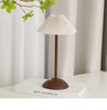 Nordic Pleated Table Lamp Rechargeable LED Wooden Base Bedside Light