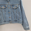 Bride Heart Cutout Denim Jacket with Rhinestone Fringe