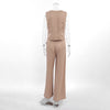 Women’s Pinstripe Two-Piece Vest and Wide-Leg Trouser Set