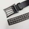 Punk studded wide leather belt with rivets