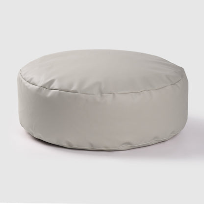 Faux Leather Pouf Ottoman Cover with Carry Handle