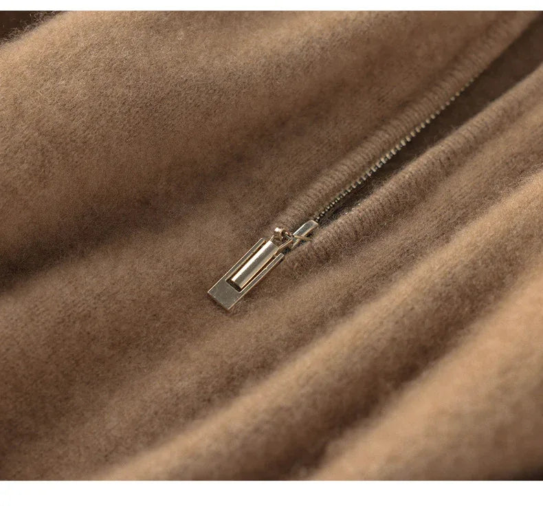 Women’s Half-Zip Cashmere Polo Collar Sweater