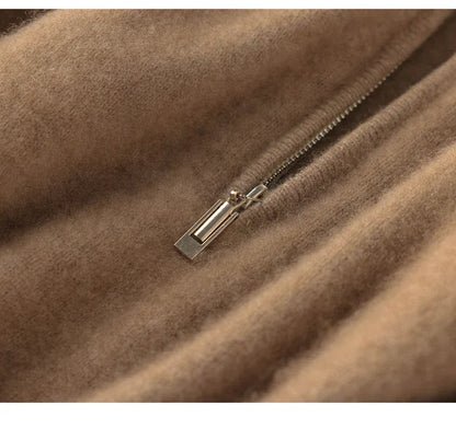 Women’s Half-Zip Cashmere Polo Collar Sweater