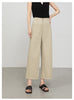 High waisted cropped pants women with rolled cuffs