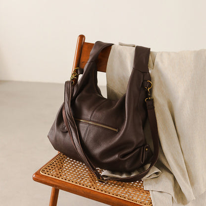 Women Leather Office Tote Bag With Zipper