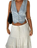 Women's Denim Vest Top With Front Buttons