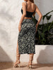 Drawstring Side Slit Skirt With Top