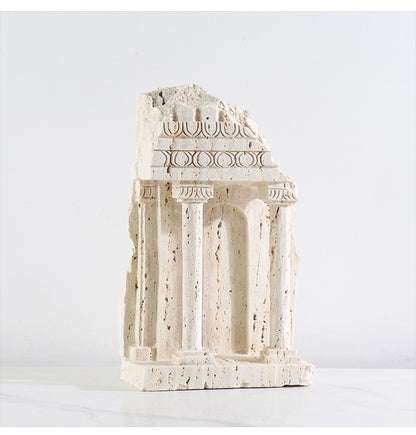 Roman  Yellow Travertine Marble Column Ornament