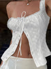 Summer Square Neck Sleeveless Top with Tie Waist