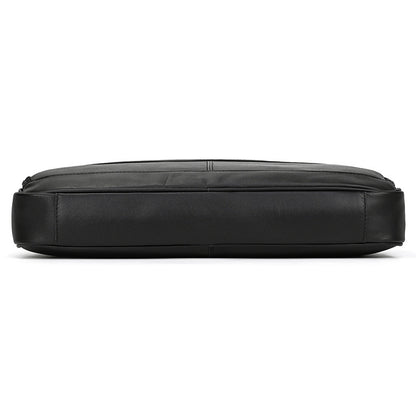 Genuine Leather Carry-On Office Bag with Trolley Strap