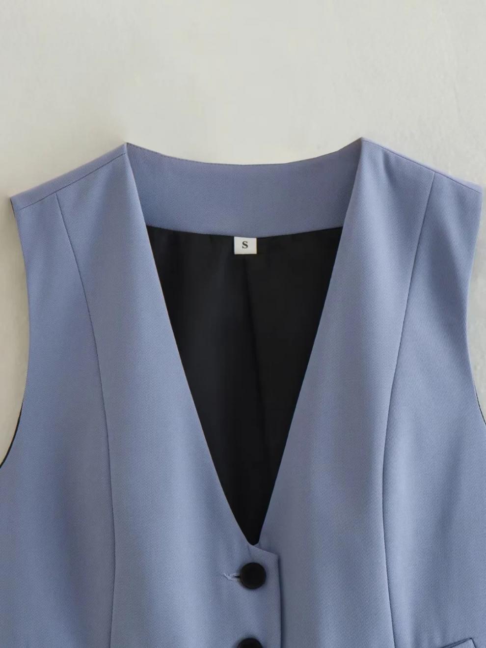 v neck sleeveless lazer vest women's