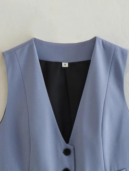 v neck sleeveless lazer vest women's