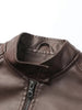Brown PU Leather Biker Jacket for Women