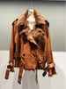 Women’s Real Suede Fur Collar Jacket Double-Breasted