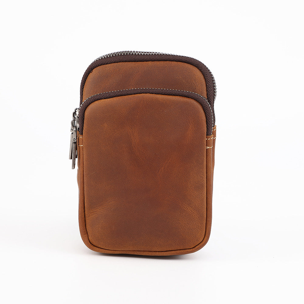 Genuine Leather Waist Bag for Men with Belt Loop