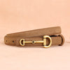 Women’s Suede Leather Horsebit Belt in Cowhide